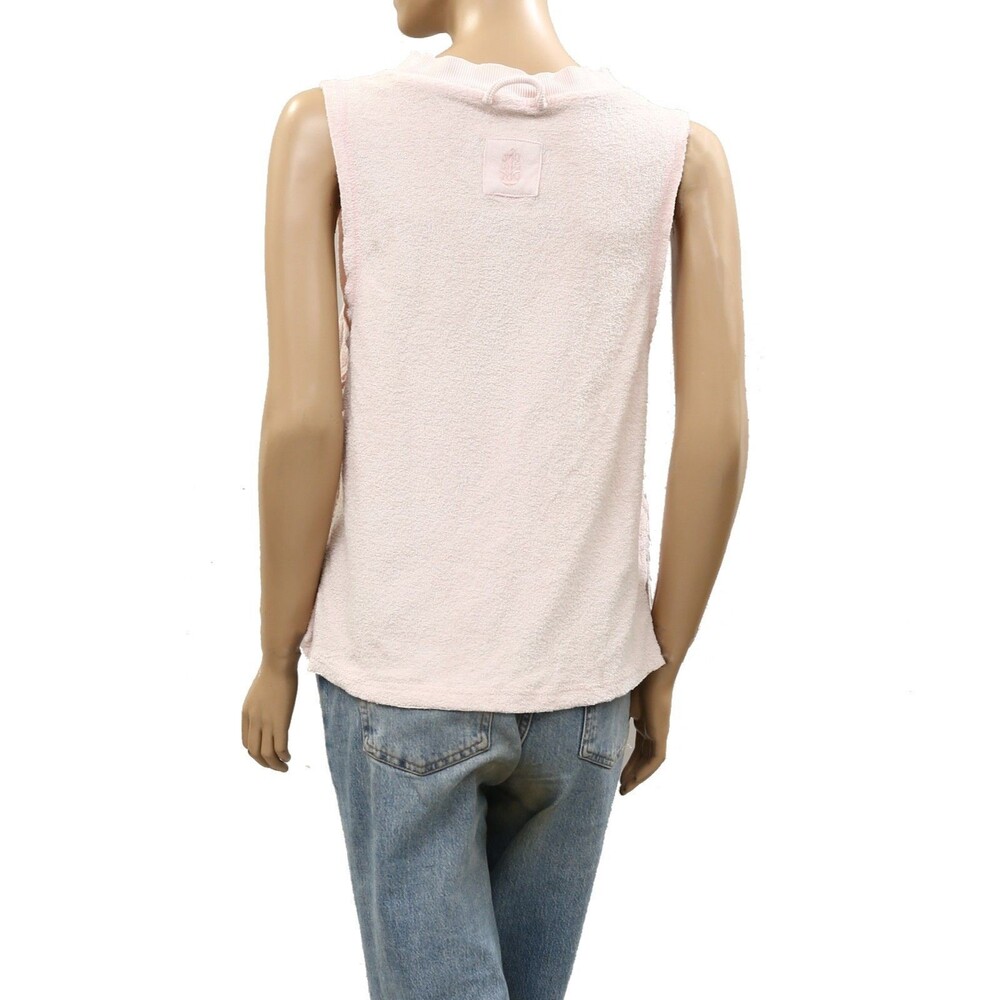 Free People FP Movement Towel Terry Relaxed Blouse Top Pullover Cotton M 287333 - Picture 4 of 7